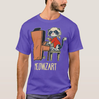 Meowzart en kute som spelar piano t shirt