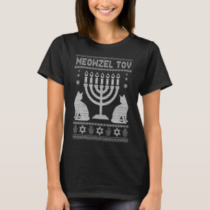 Meowzel Tov Cat Jewish Helgdag Ugly Hanukkah Chan T Shirt