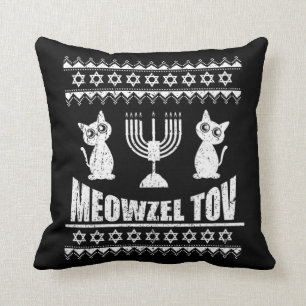 Meowzel Tov Chanukah Jewish Cat Owner Hanukkah Kudde