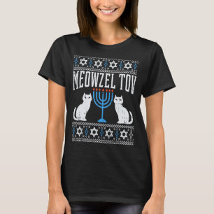 Meowzel Tov Chanukah Jewish Cat Owner Ugly Hanukka T Shirt