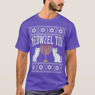 Meowzel Tov Chanukah Jewish Cat Owner Ugly Hanukka T Shirt