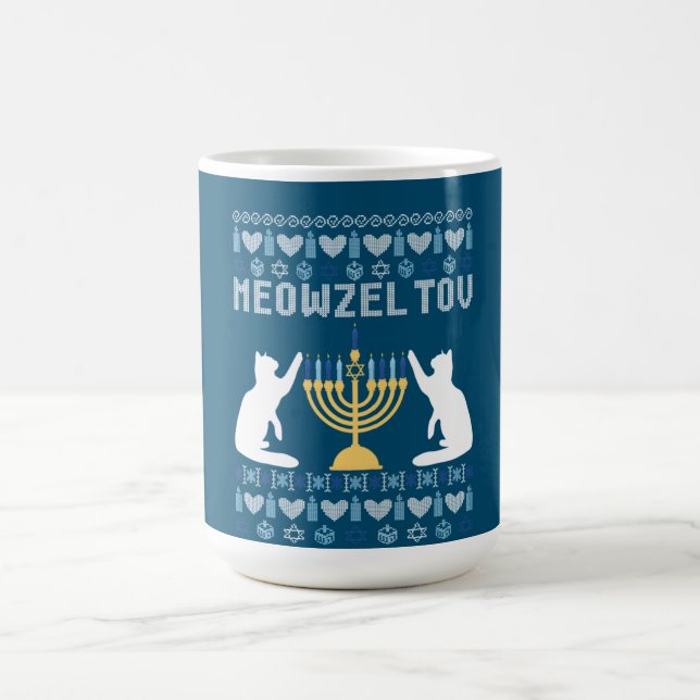 Meowzel Tov Chanukah Kaffemugg (Center)