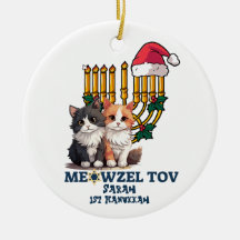 Meowzel Tov Cute Lycklig Hanukkah