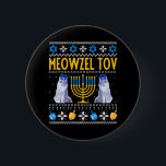 Meowzel Tov Cute Mazel Tov Cat Menorah Hanukkah Knapp<br><div class="desc">Meowzel Tov Cute Mazel Tov Cat Menorah Hanukkah</div>