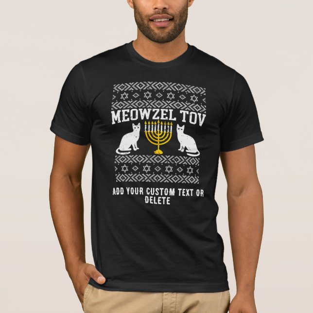 Meowzel Tov Funny Cat Hanukkah Chanukah Jewish T Shirt (Framsida)