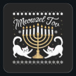 Meowzel Tov Funny Chanukah Hanukkah Ugly Sweater Fyrkantigt Klistermärke<br><div class="desc">Meowzel Tov Funny Chanukah Hanukkah Ugly Sweater</div>