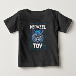 Meowzel Tov Hanukkah Jewish Cat Helgdag T Shirt