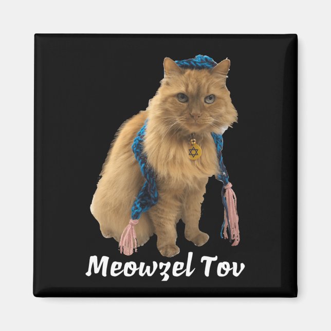 Meowzel Tov Mazel Tov Jewish Cat Magnet (Framsidan)