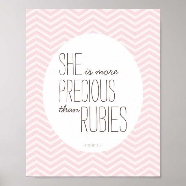 Mer ädelt än Rubies Proverb Nursery Decor Poster (Framsidan)