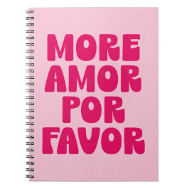 Mer Amor Par Favor Citat (Söt Rosa Ton) Anteckningsbok