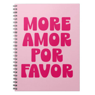 Mer Amor Par Favor Citat (Söt Rosa Ton) Anteckningsbok