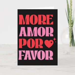 Mer Amor Por Favor' Retro kärlek Valentine estetik Kort