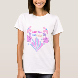 Mer Amor Por Favor Söt Pastell Blommig T-Shirt