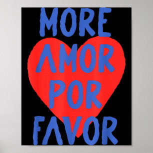 Mer Amor R Förmån Röd Hjärt Cute Spanska Kärlek Ci Poster