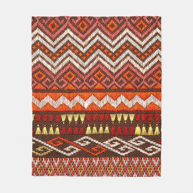 Mer än 100 år gamla färgade thai-handdatorer fleecefilt (Framsidan)