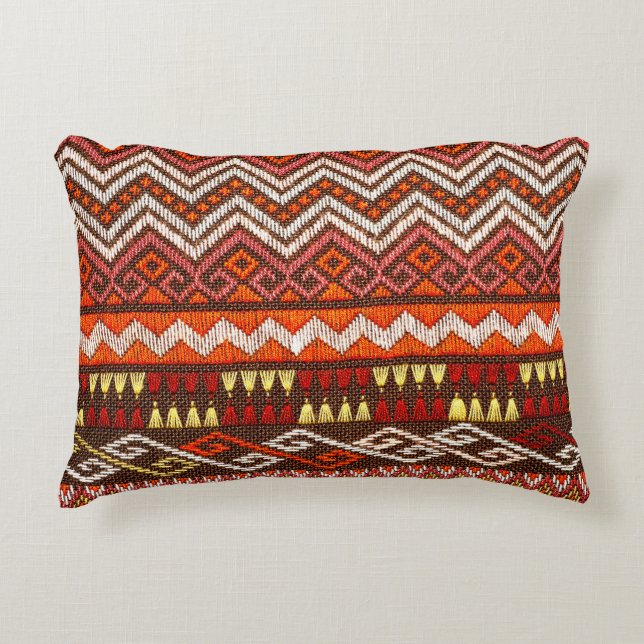 Mer än 100 år gamla färgade thai-handdatorer prydnadskudde (Framsidan)