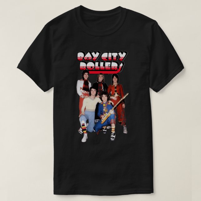 Mer än Fantastisk Band Bay City Rollers Music Sten T Shirt (Design framsida)
