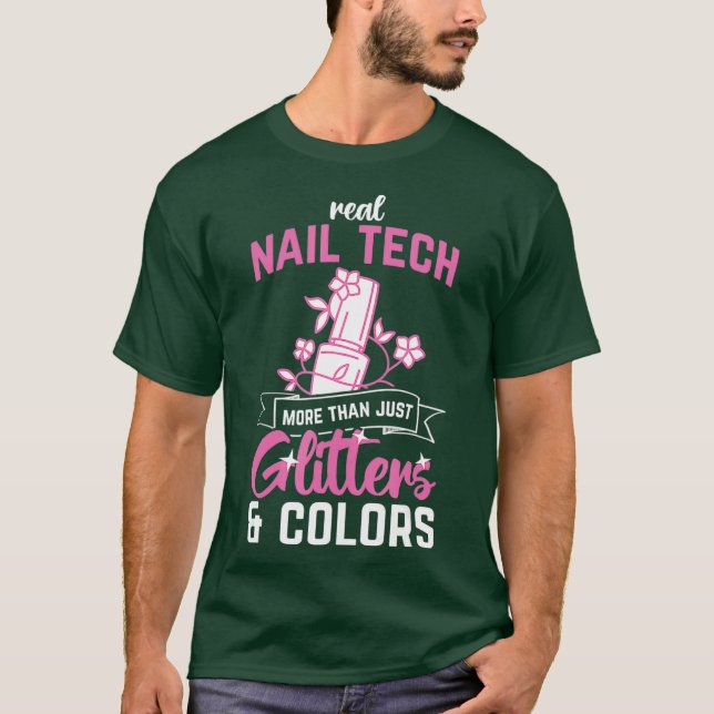 Mer än Glitter Färg Nail Salon Nagel Tech T Shirt (Framsida)