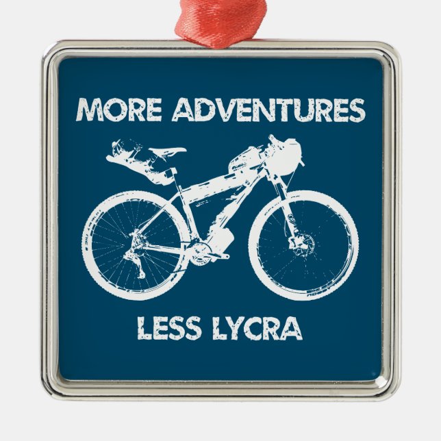 Mer Äventyr Less Lycra Bikepacking Julgransprydnad Metall (Framsidan)