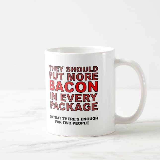 Mer Bacon Funny Mug Kaffemugg (Höger)