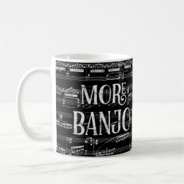 Mer Banjo Chalkboard - Black White Music Kaffemugg