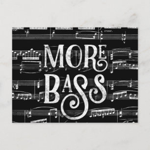 Mer Bas Chalkboard - Svart Vitt Musik Vykort