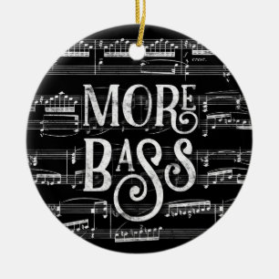 Mer bas- svart tavla - svart vitmusik julgransprydnad keramik