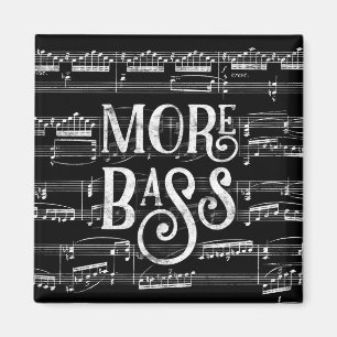 Mer Bass Chalkboard - svart vit musik Magnet
