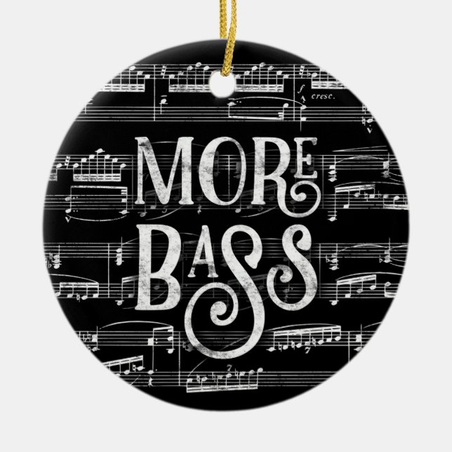 Mer Bass-kalkboard - svart, vit musik Julgransprydnad Keramik (Framsidan)