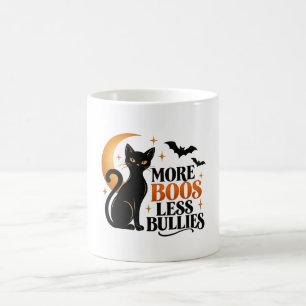 Mer Boos Mindre Mobbare Svart Katt Halloween Mugg
