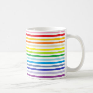 Mer bred Spectrumregnbåge- och vitrandar Kaffemugg