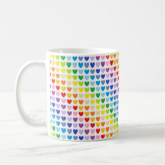 Mer bred Spectrumregnbågehjärtor Kaffemugg