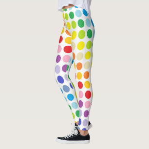 Mer bred Spectrumregnbågepolka dots Leggings