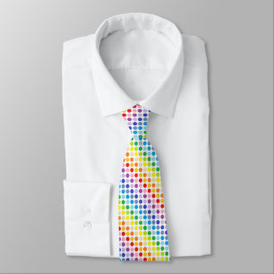 Mer bred Spectrumregnbågepolka dots Slips