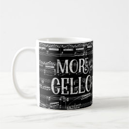 Mer Cello Chalkboard - Black White Music Kaffemugg