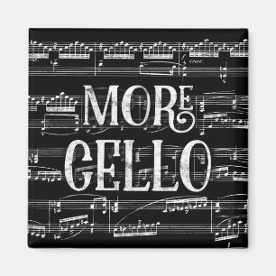 Mer Cello Chalkboard - Black White Music Magnet