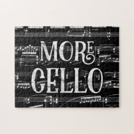Mer Cello Chalkboard - Black White Music Pussel