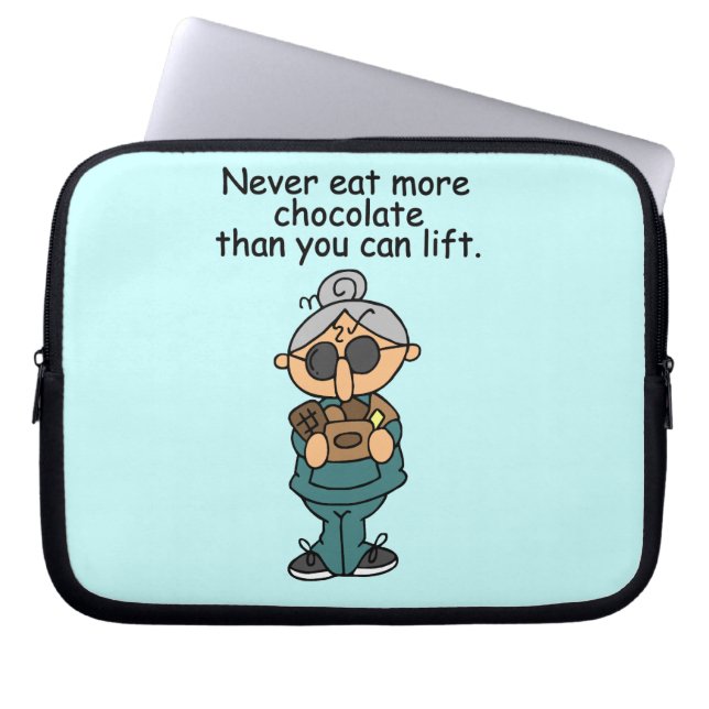 Mer choklad Humor Laptop Sleeve (Framsidan)
