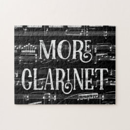 Mer Clarinet Chalkboard - Black White Music Pussel