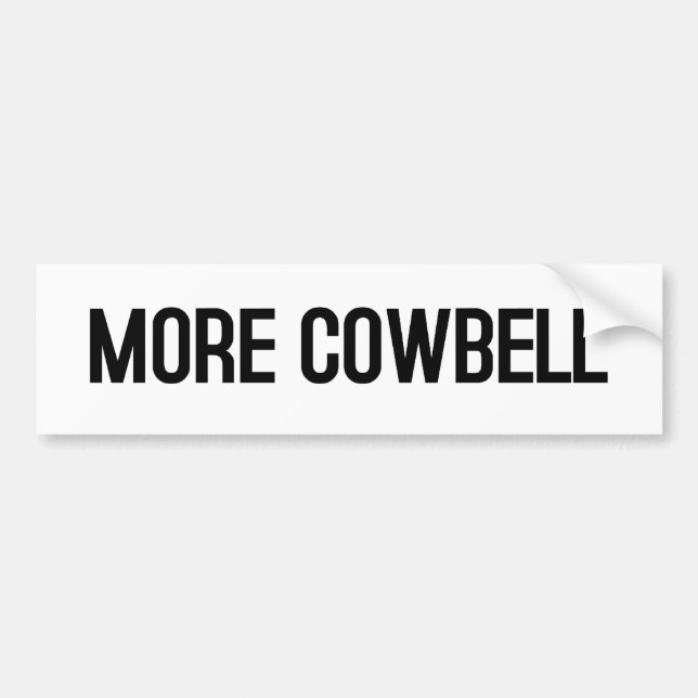 MER COWBELL (vit) Bildekal (Framsidan)