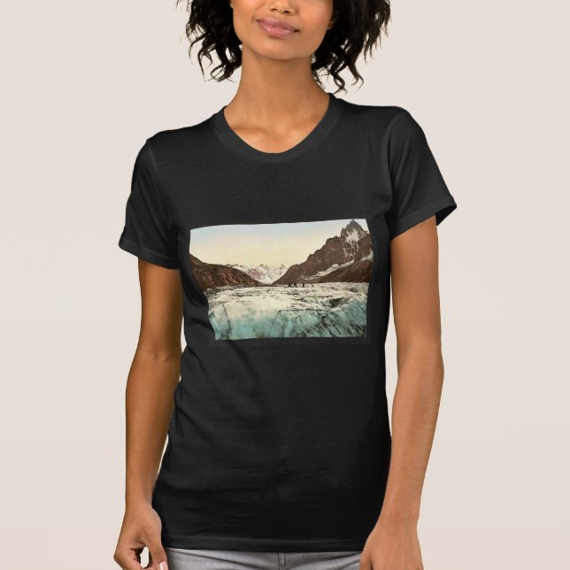 Mer de Glace, Mont Blanc, Chamonix dal, frankrike T Shirt (Framsida)
