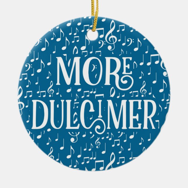 Mer Dulcimer - Blue White Music Julgransprydnad Keramik (Framsidan)