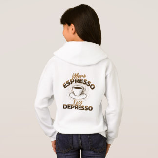Mer Espresso Mindre Depresso – Kaffe Citat Design T Shirt