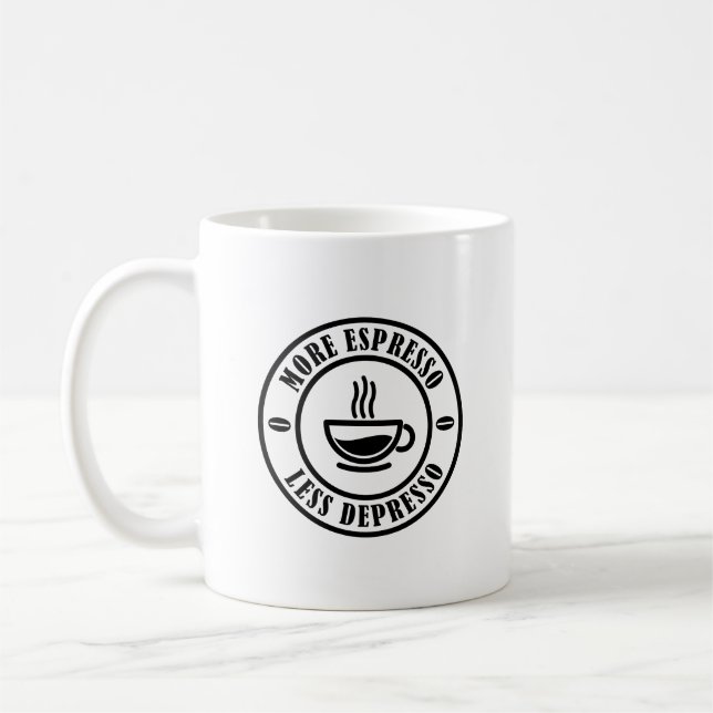 Mer Espresso Mindre Depresso Kaffemugg (Vänster)