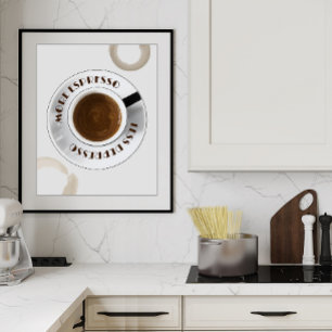 Mer Espresso Mindre Depresso Kitchen Poster