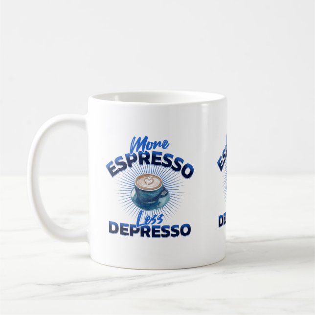 Mer Espresso, mindre Depresso Mugg (Vänster)