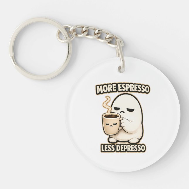 Mer Espresso Mindre Depresso Söt Kaffe Karaktär (Framsidan)
