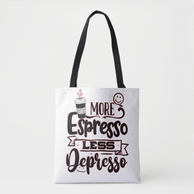 Mer Espresso minus Depresso - Espresso Kärlek Tygkasse (Framsida)
