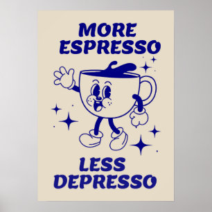 Mer Espresso minus djuphavsblått Poster