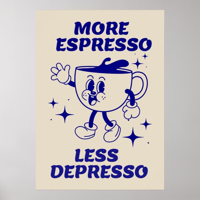 Mer Espresso minus djuphavsblått Poster (Framsidan)